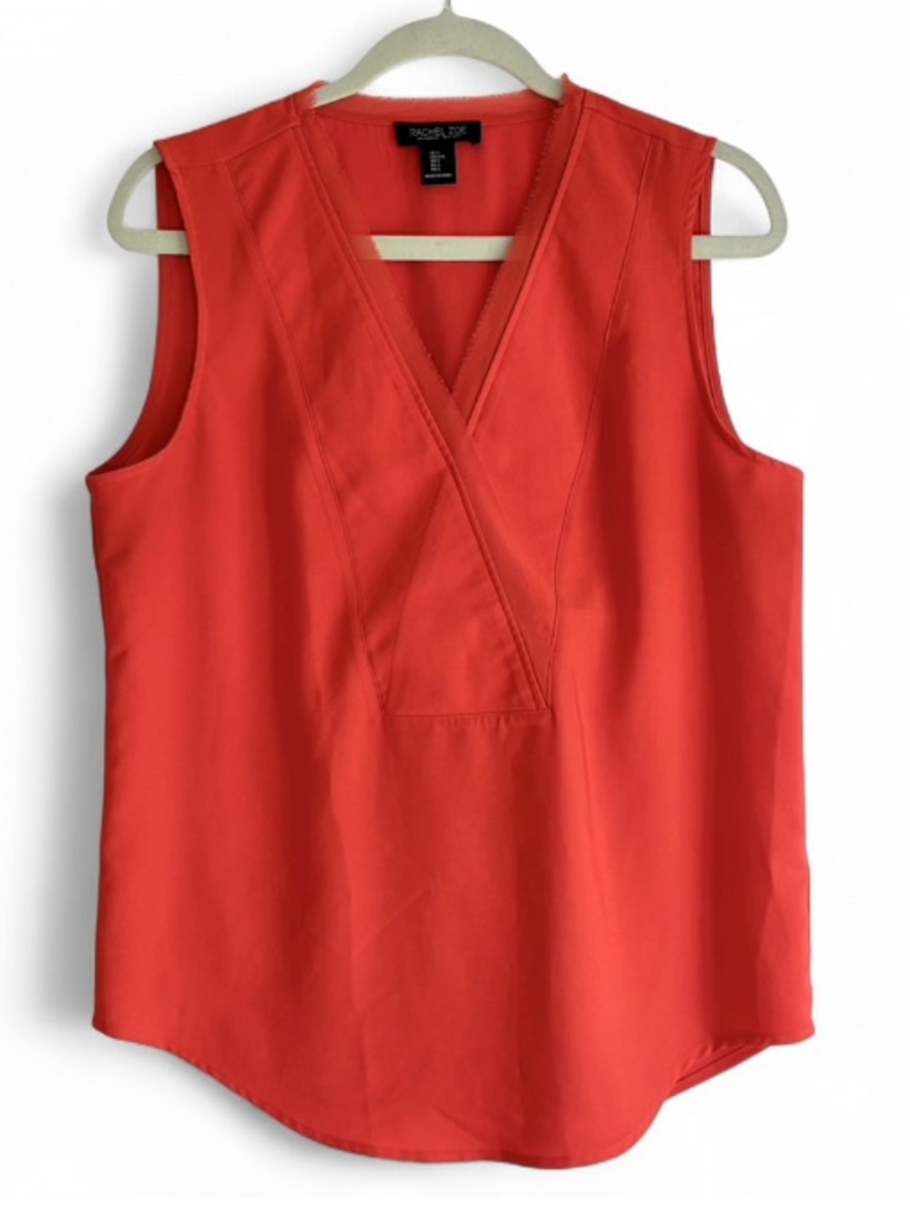 Rachel Zoe Orange V Neck Sleeveless Blouse Size L